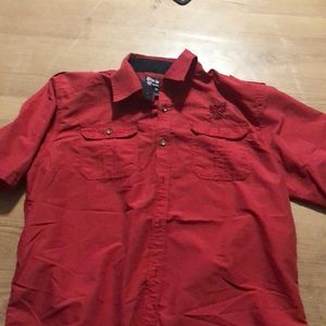 Red button down shirt for mens